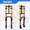 image:image20 Inch 40 Fat Tire Bike Air Suspension Fork  180mm Travel 135mm Hub Spacing Straight Tube MTB Manual Lockout QR 9mm Double Shoulder Bicycle Front Forks for Fat Snow Beach EBikeGold