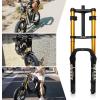 image:image20 Inch 40 Fat Tire Bike Air Suspension Fork  180mm Travel 135mm Hub Spacing Straight Tube MTB Manual Lockout QR 9mm Double Shoulder Bicycle Front Forks for Fat Snow Beach EBikeGold