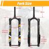 image:image2026 Inch 50 Fat Tire Bike Air Mountain Bike Inverted Suspension Fork Thru Axle 15  150mm MTB Manual Lockout Rebound Adjustment Straight Tapered Front Forks for Snow Beach EBikeSingle CrownTapered26 inch