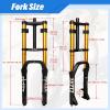 image:image26 Inch 40 Fat Tire Bike Air Suspension Fork  180mm Travel 135mm Hub Spacing Straight Tube MTB Manual Lockout QR 9mm Double Shoulder Bicycle Front Forks for Fat Snow Beach EBikeGold