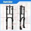 image:image26 Inch 40 Fat Tire Bike Air Suspension Fork  180mm Travel 135mm Hub Spacing Straight Tube MTB Manual Lockout QR 9mm Double Shoulder Bicycle Front Forks for Fat Snow Beach EBikeBlack