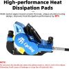 image:imageMTB Hydraulic Disc Brake Set 4 Pistons Front 850mm and Rear 1580mm Hydraulic Brakes with Aluminum Alloy Lever with Caliper Ceramic Brake Pad Fit Mountain Bike Ebike Fat BikePreBledBlue