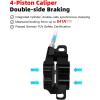 image:imageMTB Hydraulic Disc Brake Set 4 Pistons Front 850mm and Rear 1580mm Hydraulic Brakes with Aluminum Alloy Lever with Caliper Ceramic Brake Pad Fit Mountain Bike Ebike Fat BikePreBledBlack