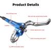 image:imageMTB Hydraulic Disc Brake Set 4 Pistons Front 850mm and Rear 1580mm Hydraulic Brakes with Aluminum Alloy Lever with Caliper Ceramic Brake Pad Fit Mountain Bike Ebike Fat BikePreBledBlue