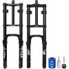 image:image26 Inch 40 Fat Tire Bike Air Suspension Fork  180mm Travel 135mm Hub Spacing Straight Tube MTB Manual Lockout QR 9mm Double Shoulder Bicycle Front Forks for Fat Snow Beach EBikeBlack