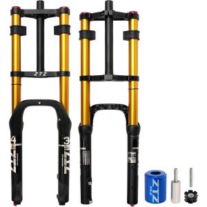 image:image26 Inch 40 Fat Tire Bike Air Suspension Fork  180mm Travel 135mm Hub Spacing Straight Tube MTB Manual Lockout QR 9mm Double Shoulder Bicycle Front Forks for Fat Snow Beach EBikeGold